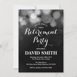 Invitation Parties scintillant d'argent de la caisse de retra
