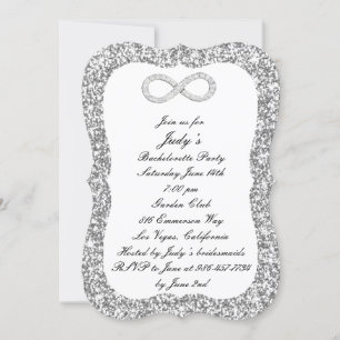 Invitation Parties scintillant d'argent Diamond Infinie Bache