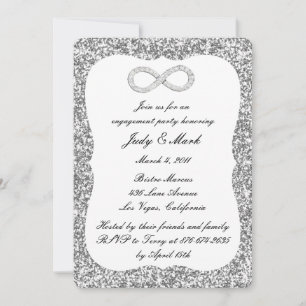 Invitation Parties scintillant d'argent Diamond Infinity