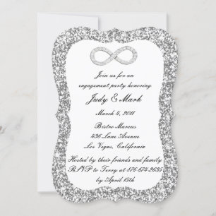 Invitation Parties scintillant d'argent Diamond Infinity