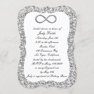 Invitation Parties scintillant d'argent Fête des mariées d'in