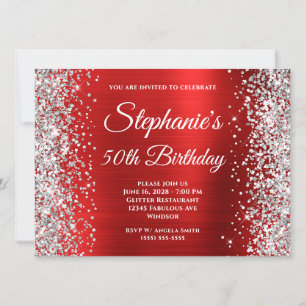 Invitation Parties scintillant d'argent Monogramme à huile ro