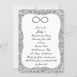 Invitation Parties scintillant d'argent Silver Infinity Bache