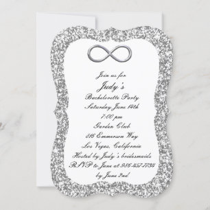 Invitation Parties scintillant d'argent Silver Infinity Bache