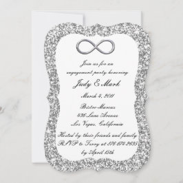Invitation Parties scintillant d'argent Silver Infinity Party