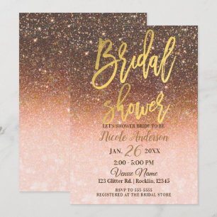 Invitation Parties scintillant d'automne Sparkle Gold Foil Fê