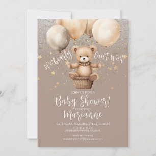 Invitation Parties scintillant de Baby shower d'ours Bohemian