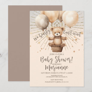 Invitation Parties scintillant de Baby shower d'ours Bohemian