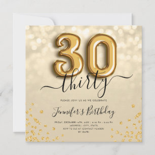 Invitation Parties scintillant de ballon d'or 30e anniversair