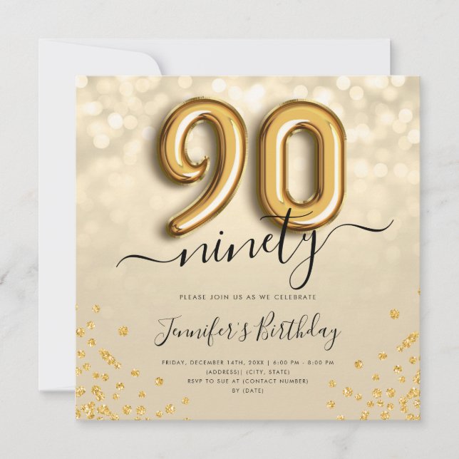 Invitation Parties scintillant de ballon d'or 90e anniversair (Devant)