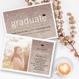 Invitation Parties scintillant de bronze Graduate simple Grad