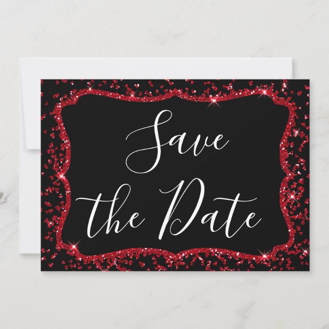 Invitation Parties scintillant de coeur rouge Étincelle Sweet (Devant)