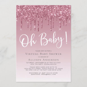 Invitation Parties scintillant de douche virtuelle Oh Baby Gi