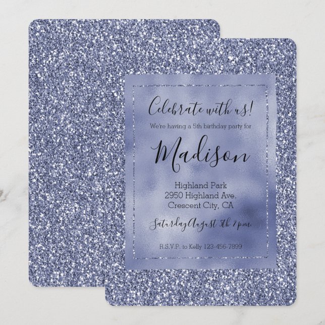 Invitation Parties scintillant de glam Lilac Glitz violet (Devant / Derrière)