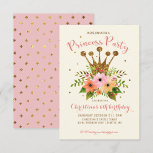 Invitation Parties scintillant de la Princess Anniversaire Fl