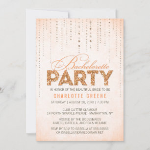 Invitation Parties scintillant de pêche Look Bachelorette Fêt