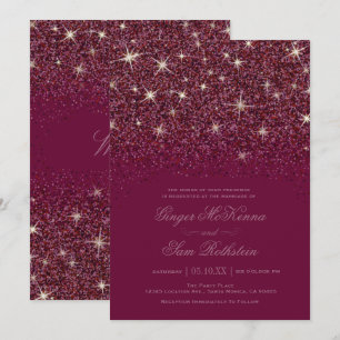 Invitation Parties scintillant de rubis étincelante Invitatio