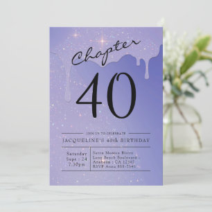 Invitation parties scintillant de script du 40e anniversaire
