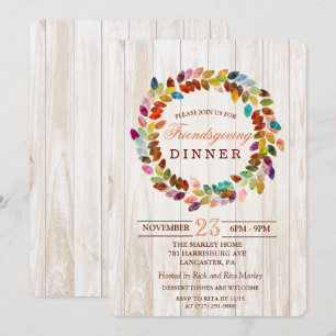 Invitation Parties scintillant de vacances Friendsgiving Wrea