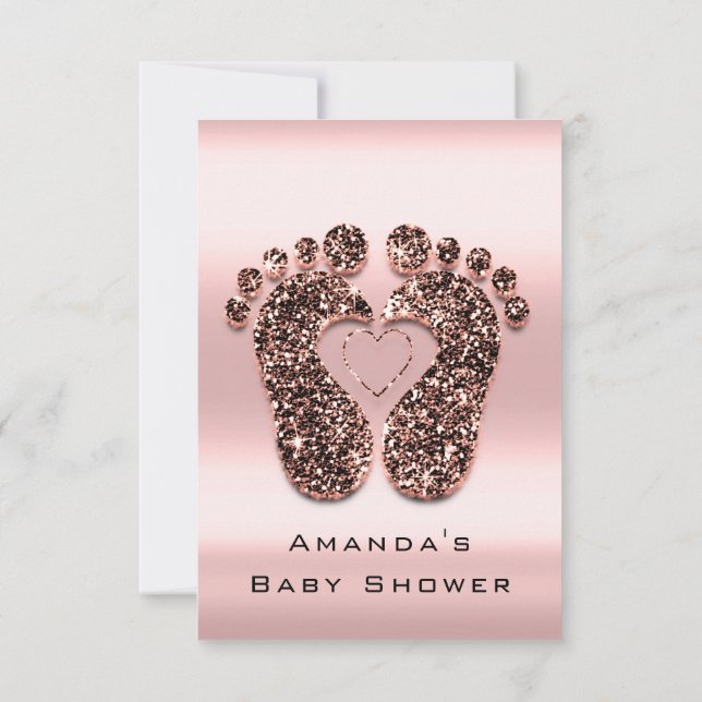 Invitation Parties scintillant d'étincelle Baby shower Pieds  (Dos)