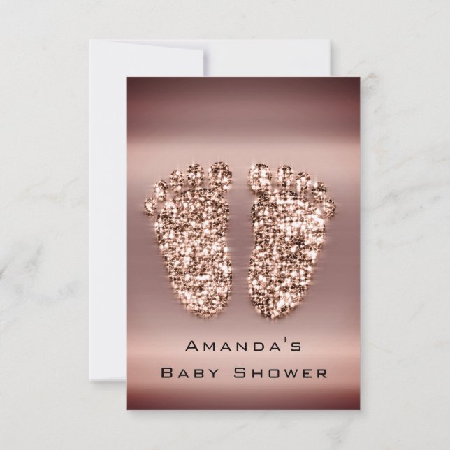 Invitation Parties scintillant d'étincelle Baby shower Pieds  (Dos)