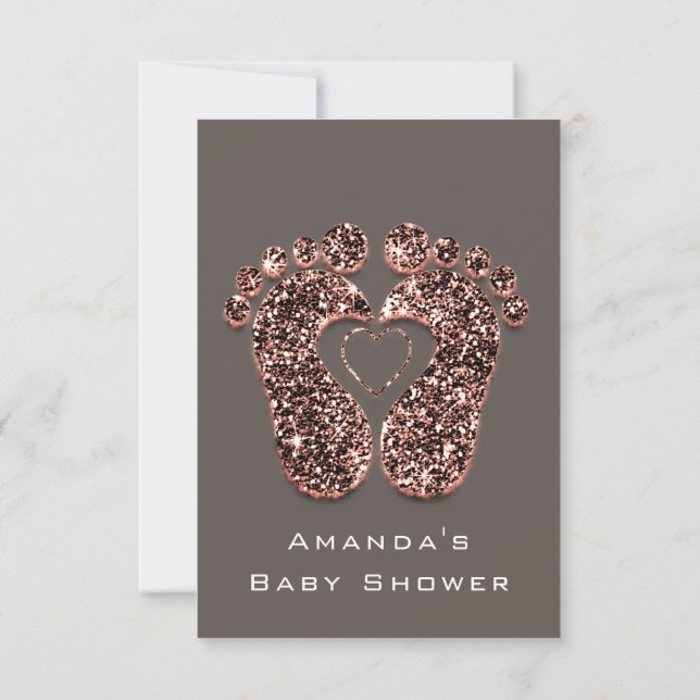 Invitation Parties scintillant d'étincelle Baby shower pieds  (Dos)