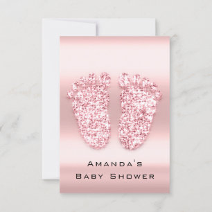 Invitation Parties scintillant d'étincelle Baby shower pieds 