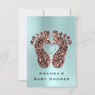 Invitation Parties scintillant d'étincelle Baby shower Pieds 