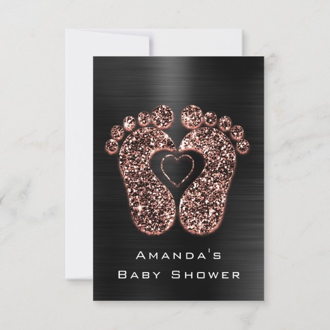 Invitation Parties scintillant d'étincelle Baby shower pieds  (Dos)