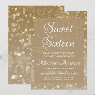 Invitation Parties scintillant d'étincelle d'or Lumières doux