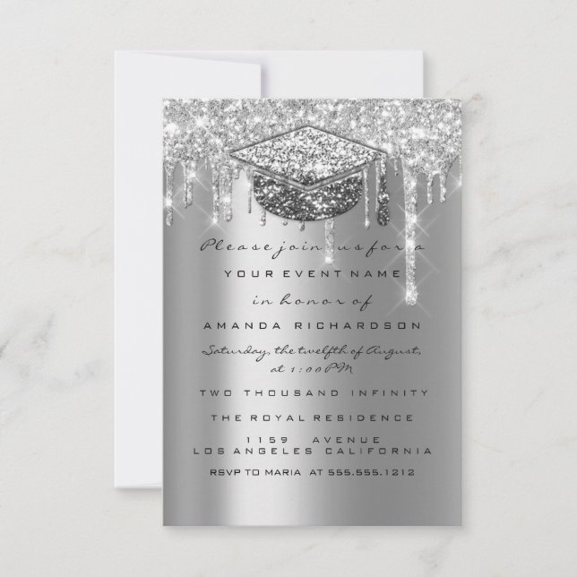 Invitation Parties scintillant d'étincelle Driver Grey Gradua (Devant)
