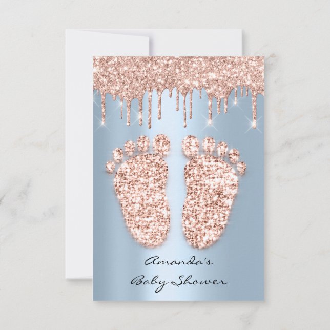 Invitation Parties scintillant d'étincelle Rose Baby shower b (Dos)