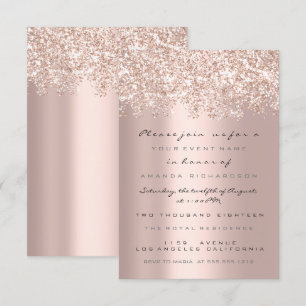 Invitation Parties scintillant d'étincelle Rose de sable doré