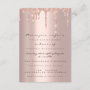 Invitation Parties scintillant d'étincelles Rose Gold Invitat