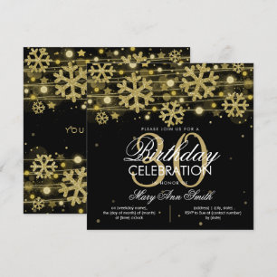Invitation Parties scintillant d'hiver Gold Black Glam 30e an