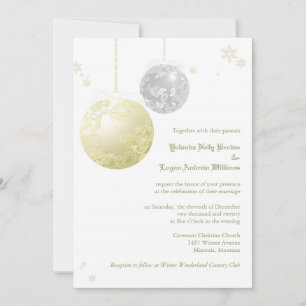 Invitation Parties scintillant d'hiver Gold & Silver Mariage