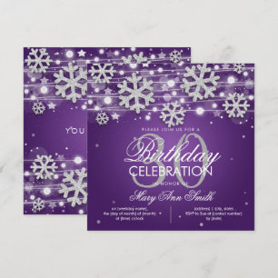 Invitation Parties scintillant d'hiver Silver Purple Glam 30e