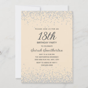 Invitation Parties scintillant Diamant d'argent jaune 18e ann