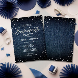 Invitation Parties scintillant Diamants Denim Élégante Bachel