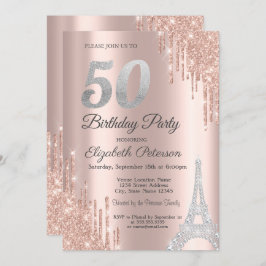 Invitation Parties scintillant, Diamants Tour Eiffel 50e anni