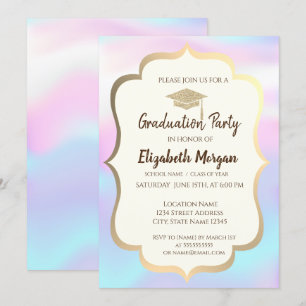 Invitation Parties scintillant Diplôme Cap Holographique Part
