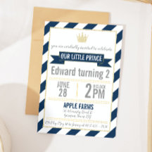 Parties scintillant d'or bleu marine Prince Invita