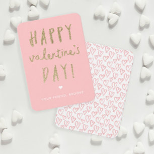 Invitation Parties scintillant d'or Bonne Saint Valentin