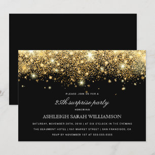 Invitation Parties scintillant d'or Confetti & Lumières   Par