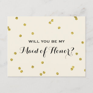 Invitation Parties scintillant d'or Confetti  Maid Of Honor