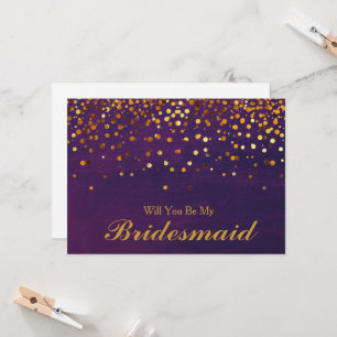 Invitation Parties scintillant d'or Confetti Serez-vous ma de