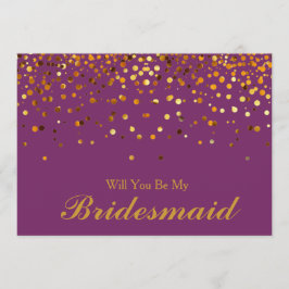 Invitation Parties scintillant d'or Confetti Serez-vous ma de