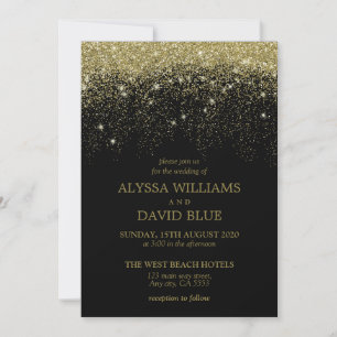 Invitation Parties scintillant d'or Confetti Sparkle Mariage