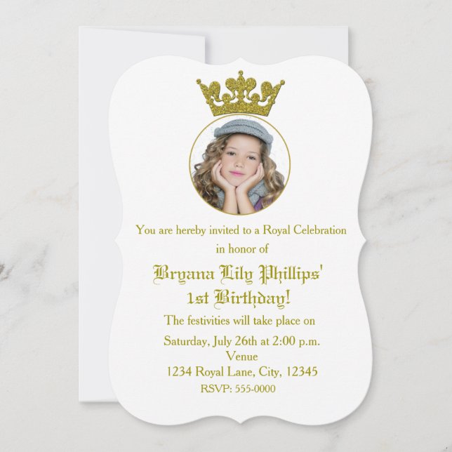 Invitation Parties scintillant d'or Crown Royal Anniversaire  (Devant)
