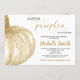 Invitation Parties scintillant d'or de citrouille Fall Boho B